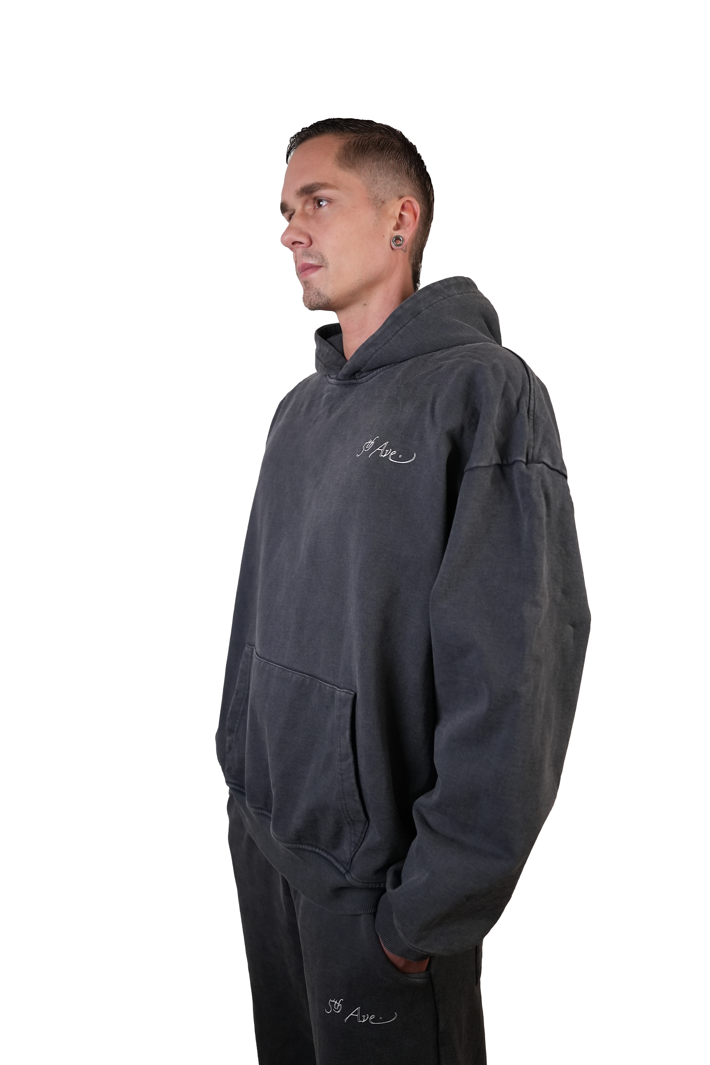 Acid Wash Hoodie [Grey]